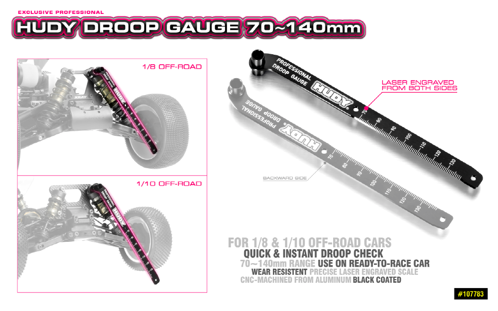 [�˾���ũ] 107783 [HUDY] DROOP GAUGE 70~140MM (��� ������ for 1/8 and 1/10 Off-Road) 1