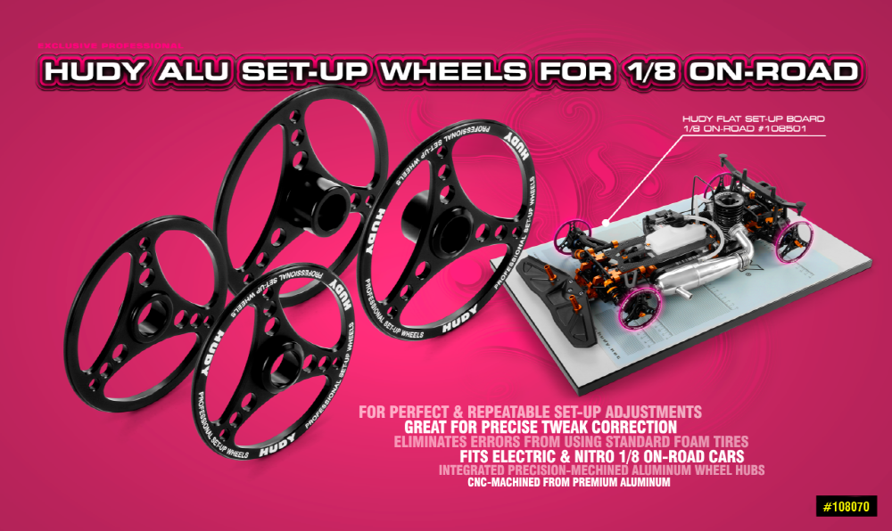 [�˾���ũ] 108070 [HUDY] 108070 Alu Set-Up Wheel for 1/8 On-Road (4) 11