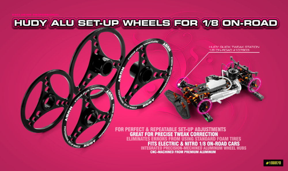 [�˾���ũ] 108070 [HUDY] 108070 Alu Set-Up Wheel for 1/8 On-Road (4) 3