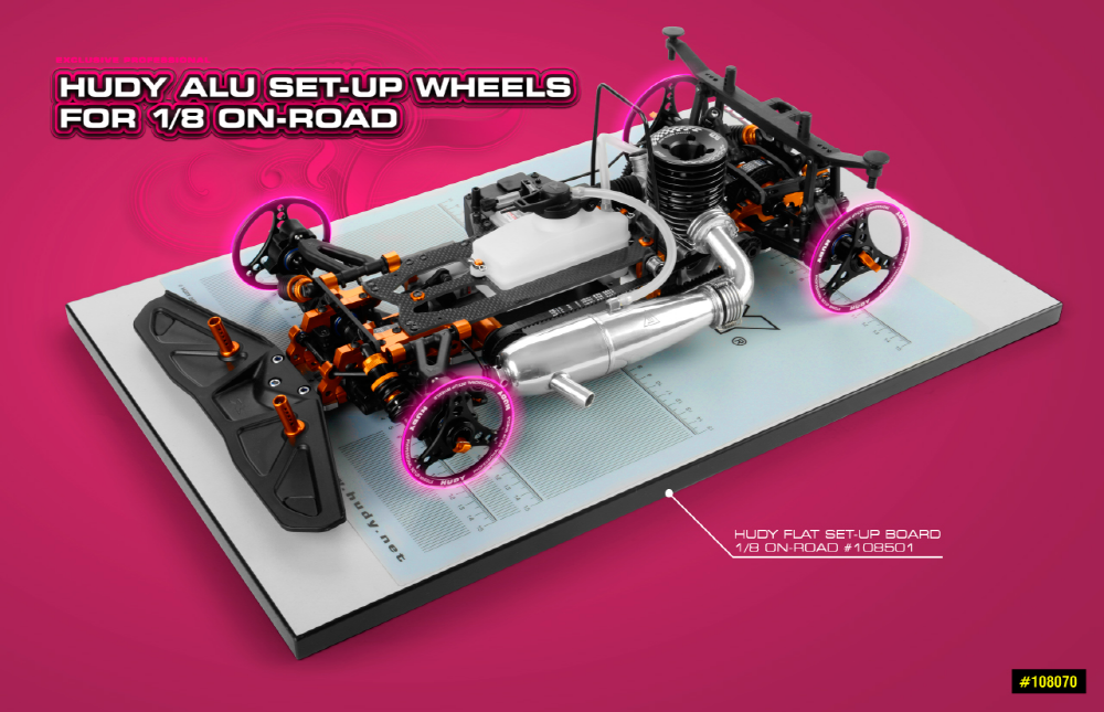 [�˾���ũ] 108070 [HUDY] 108070 Alu Set-Up Wheel for 1/8 On-Road (4) 7