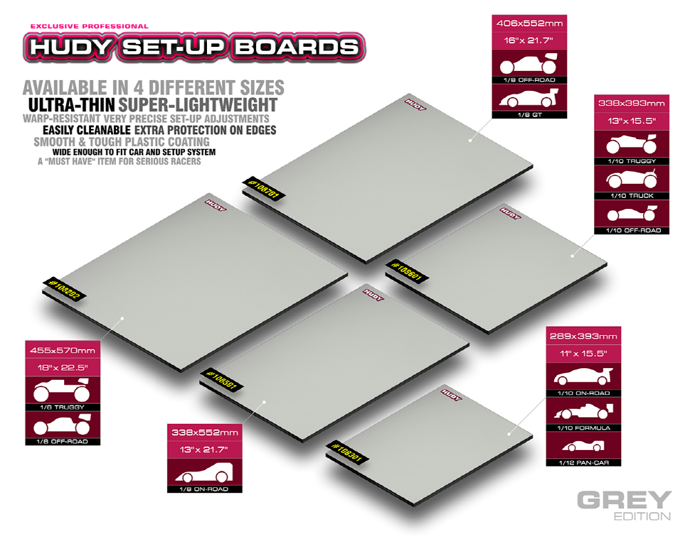[�˾���ũ] 108501 [HUDY] Flat Set-Up Board 1/8 On-Road - Lightweight - Grey 2