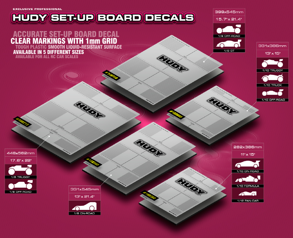 [�˾���ũ] 108560 [HUDY] PLASTIC SET-UP BOARD DECAL 331x545mm - 1/8 ON-ROAD 1