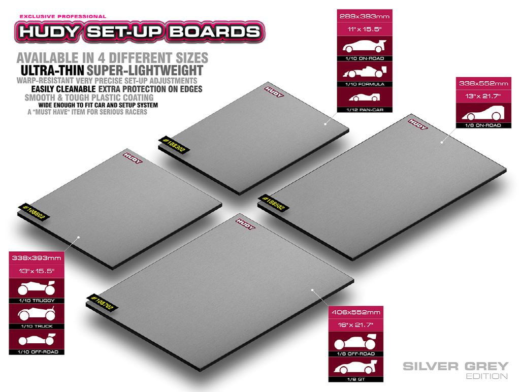 [�˾���ũ] 108602 [HUDY] FLAT SET-UP BOARD FOR 1/10 OFF-ROAD - LIGHTWEIGHT - SILVER GREY 1