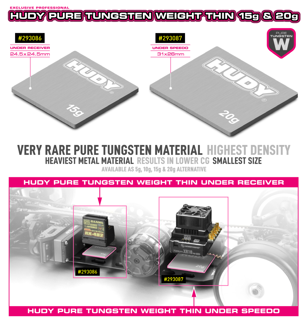 [�˾���ũ] 293086 [HUDY] Pure Tungsten Weight Thin - Receiver - 24.5x24.5mm- 15g 1