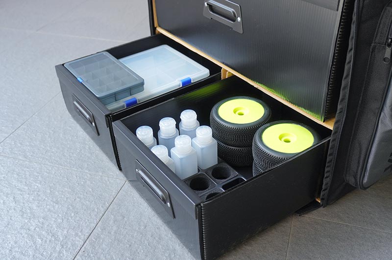 [�˾���ũ] KOS32222 [KOSWORK] 1/8 Compact 3 Drawer Buggy/Onroad Car Bag (1/8, 1 Large & 2 Medium) 5