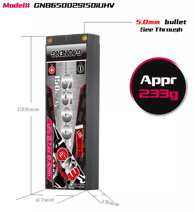 �˾���ũ GNB65002S150iUHV [GNB] 7.6V 6500mAhH 150C ��Ƭ������ ���͸� �ϵ����̽� ��Ƽ 2