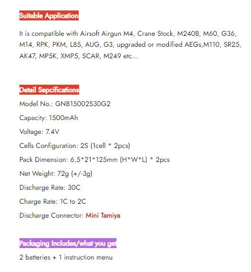 [�˾���ũ] GNB15002S30G2 [GNB] 7.4V 1500mAh 30C ��Ƭ������ ���͸� - �и��� / �輱�� 11