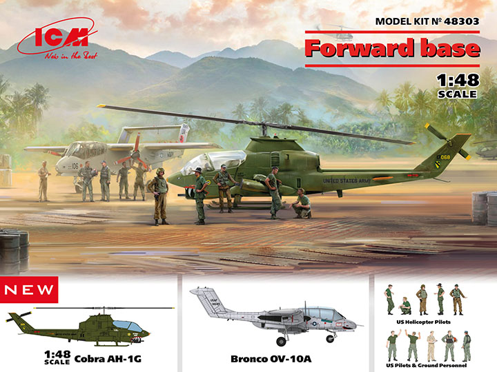 [�˾���ũ] BICM48303 [ICM] BICM48303 1/48 Forward Base AH-1G,OV-10A,US Pilots,Ground Personnel 1
