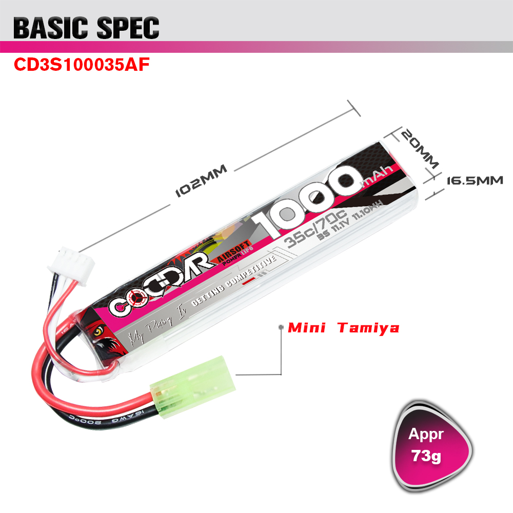 [�˾���ũ] CD3S100035AF [CODDAR] 11.1V 1000MAH 35C ��Ƭ������ ���͸� - �輱�� 9