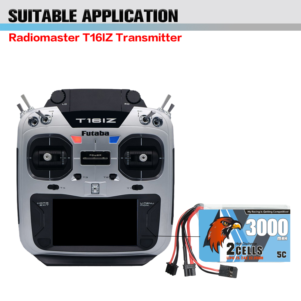 [�˾���ũ] CD2S30005 [CODDAR] 7.4V 3000mAh 5C ������� ��Ƭ ������ ���͸� (Futaba T16IZ ������ ��� ����) 1