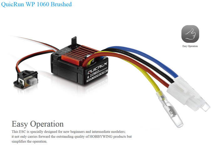 [�˾���ũ] 30120203 [HobbyWing] ���� WP 1060 60A �ڵ����� �������� �귯���� ���ӱ� - 2~3�� �Է�, ���� 1