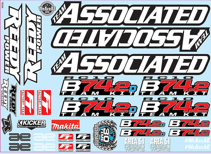 [�˾���ũ] AA92356 [TEAM ASSOCIATED] AA92356 RC10B74.2 Decal Sheet 1