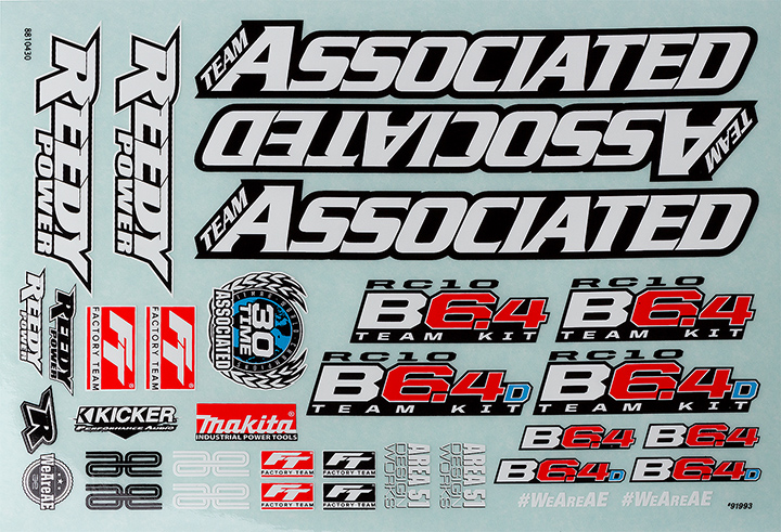 [�˾���ũ] AA91993 [TEAM ASSOCIATED] AA91993 RC10B6.4 Decal Sheet 1
