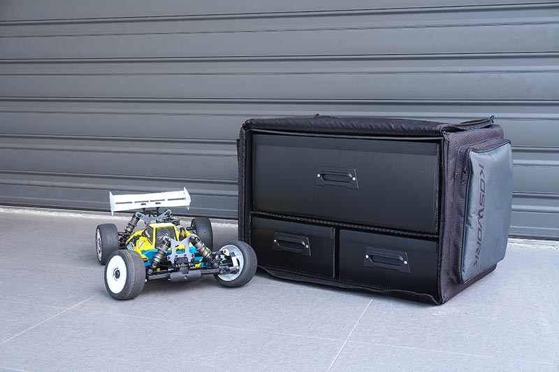 [�˾���ũ] KOS32222PP [KOSWORK] 1/8 Compact 3 Drawer PP Frame Buggy/Onroad Car Bag (1/8, 1 Large & 2 Medium) 7