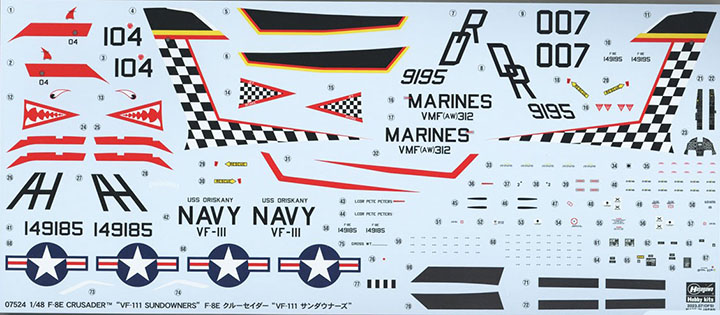 [�˾���ũ] BH07524 [Hasegawa] BH07524 1/48 F-8E Crusader VF-111 Sundowners 2