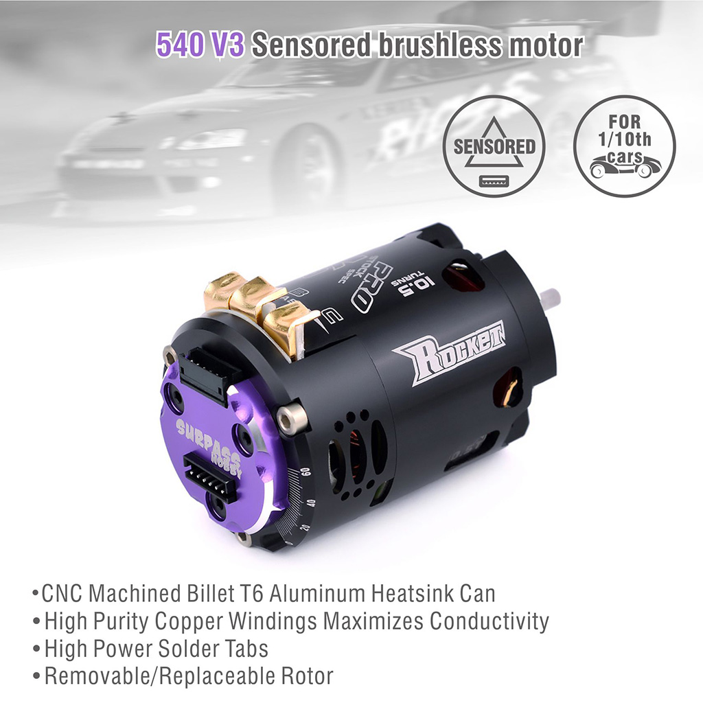 [�˾���ũ] 697175079193 [SURPASS HOBBY] Rocket 540-V3 Sensored Motor (Competition Level) 4.5T 2