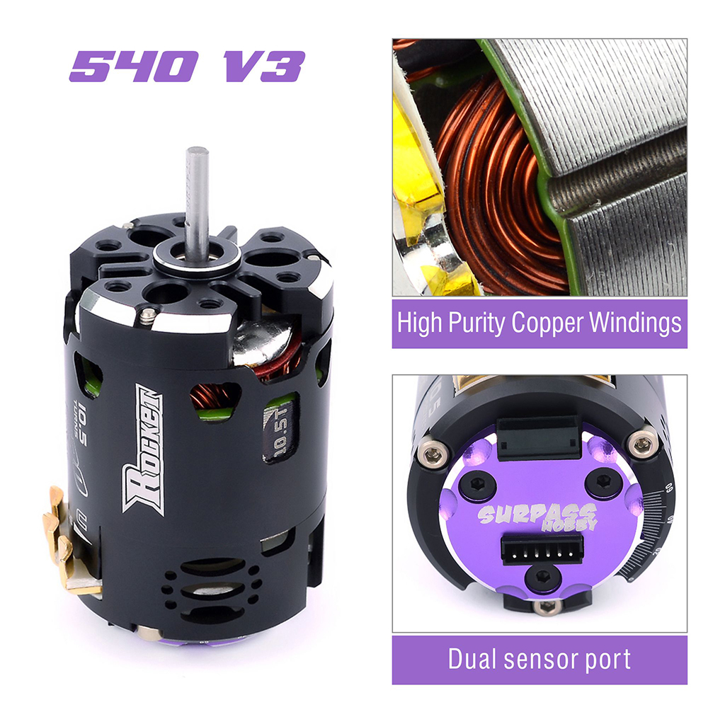 [�˾���ũ] 697175079194 [SURPASS HOBBY] Rocket 540-V3 Sensored Motor (Competition Level) 5.5T 3