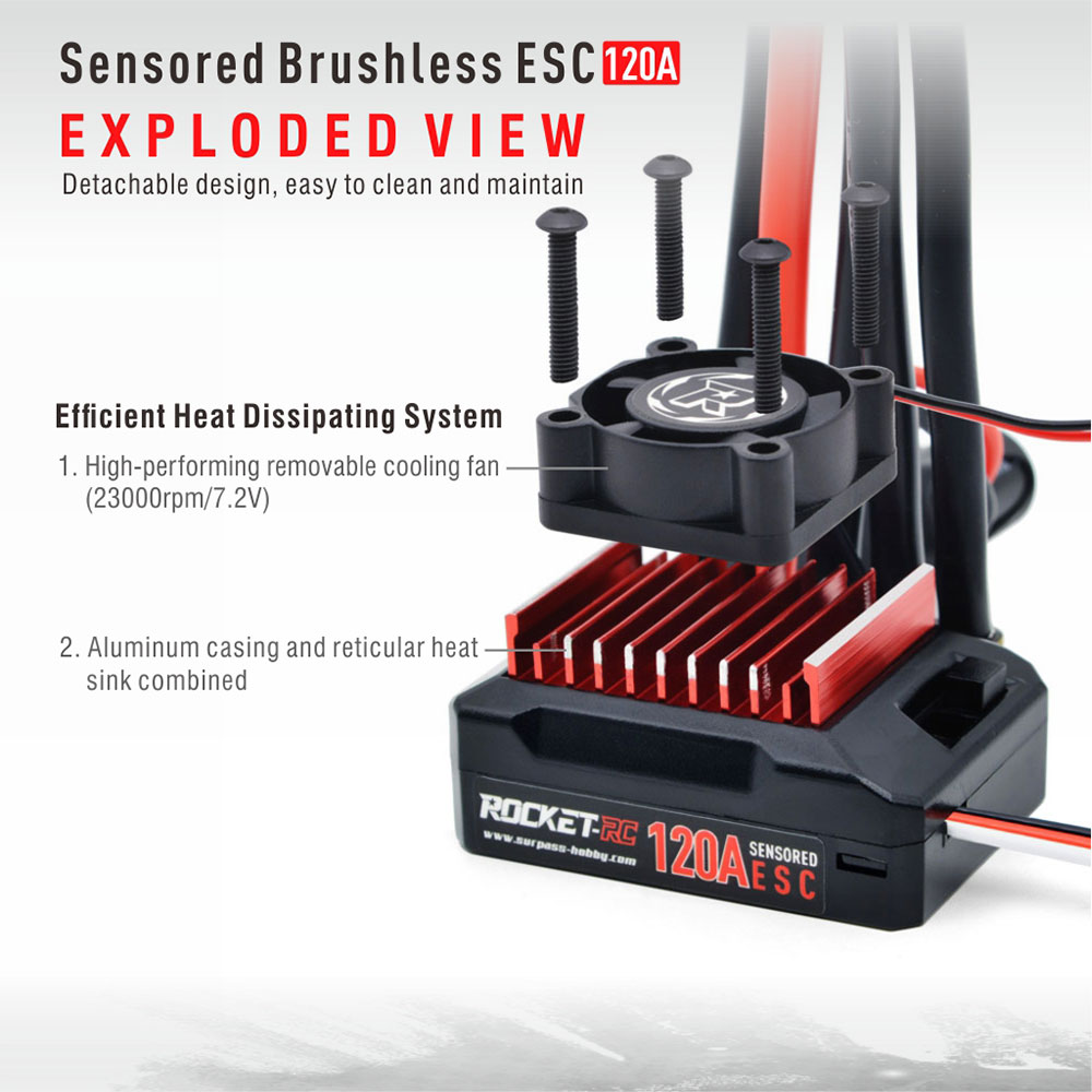 [�˾���ũ] 697238888426 [SURPASS HOBBY] 120A Sensored ESC 2