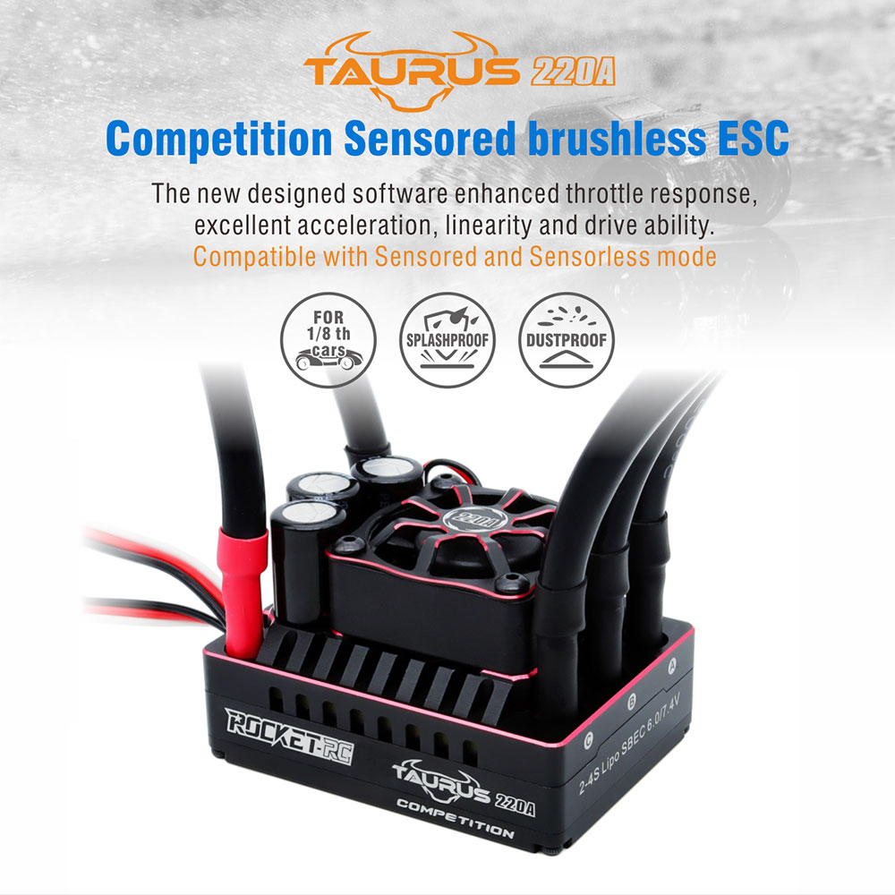 [�˾���ũ] 697238888984 [SURPASS HOBBY] Tauras 220A ESC for 1/8 2