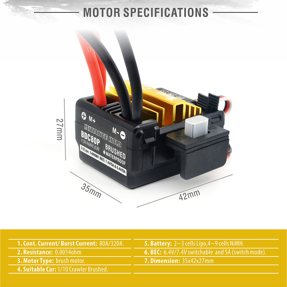 [�˾���ũ] 697238888356 [SURPASS HOBBY] 80A-PLUS V2 Top Level Brushed ECS for Crawler Car 2
