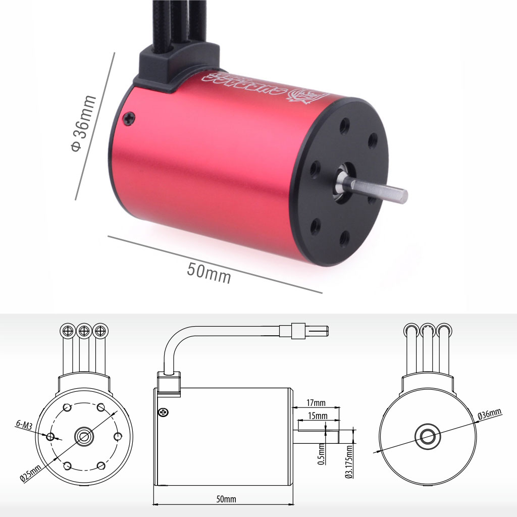 [�˾���ũ] 697238888006 [SURPASS HOBBY] Waterproof 3650 Brushless Motor with 60A ESC Combo Red Heatsink (2300KV) 4