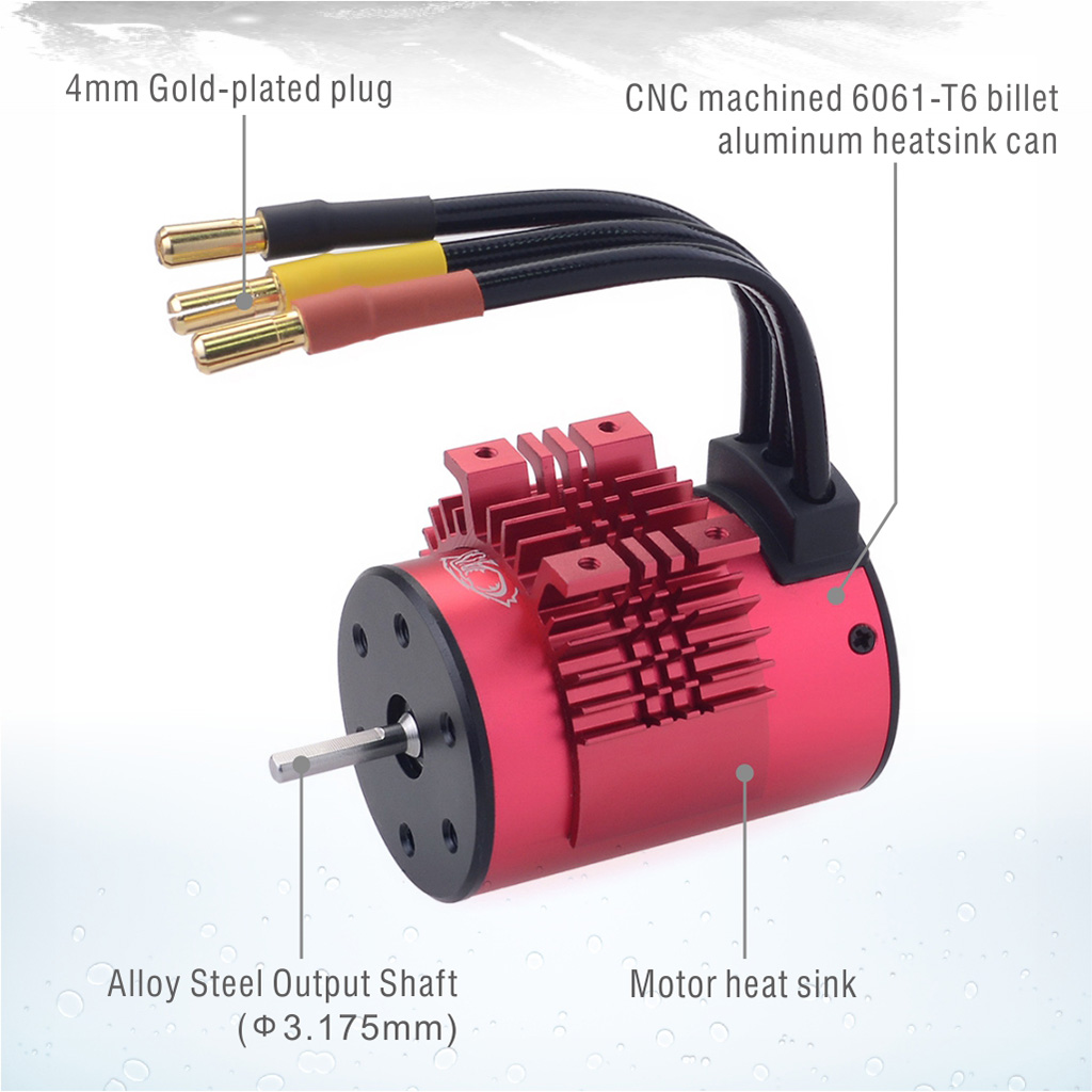[�˾���ũ] 697238888008 [SURPASS HOBBY] Waterproof 3650 Brushless Motor with 60A ESC Combo Red Heatsink (5900KV) 3