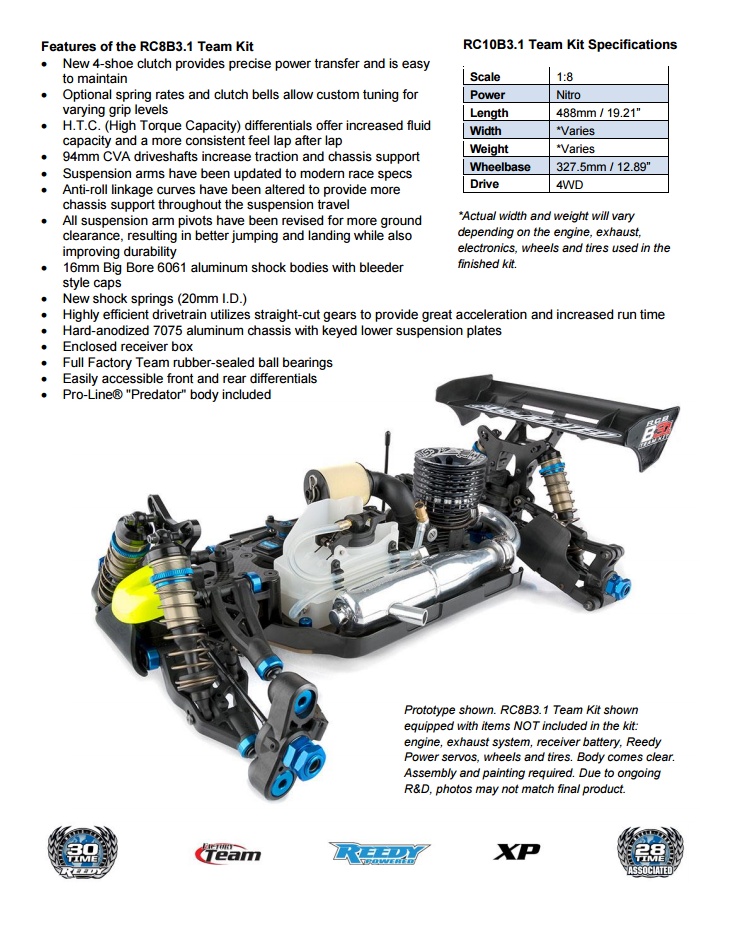 [�˾���ũ] AAK80935 [TEAM ASSOCIATED] AAK80935 RC8B3.1 Nitro Team Kit ����ǰ �������� 3