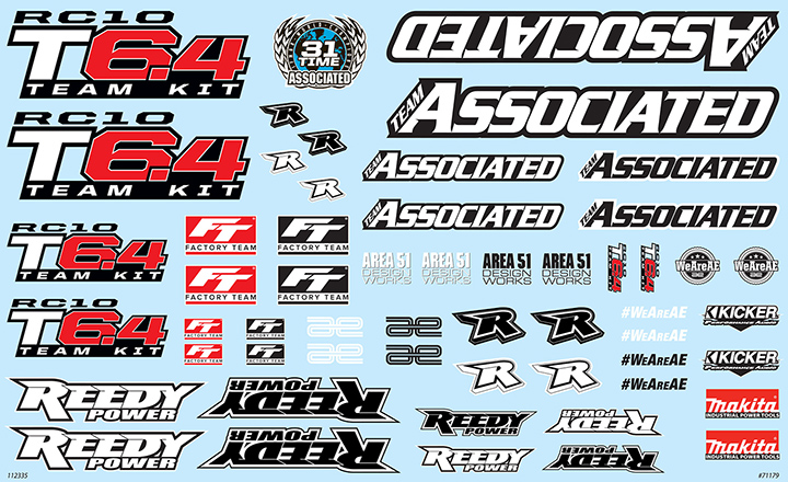 [�˾���ũ] AA71179 [TEAM ASSOCIATED] AA71179 RC10T6.4 Decal Sheet 1