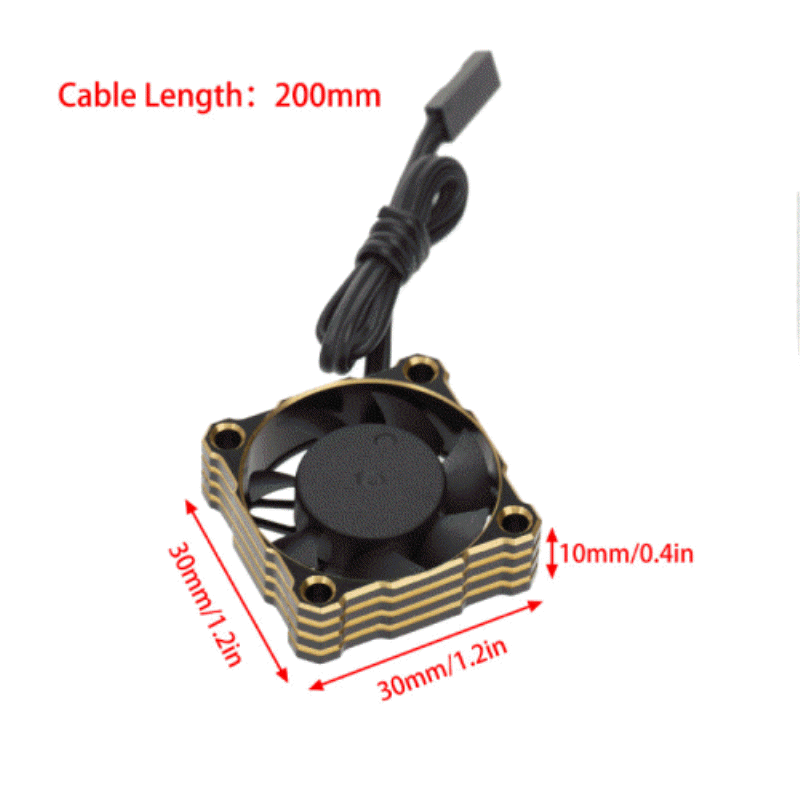 [�˾���ũ] DTEF02006A [DETAILS TECH] Aluminium 30x30 Fan for ESC and Motor (9V/25000RPM) Black Gold 5