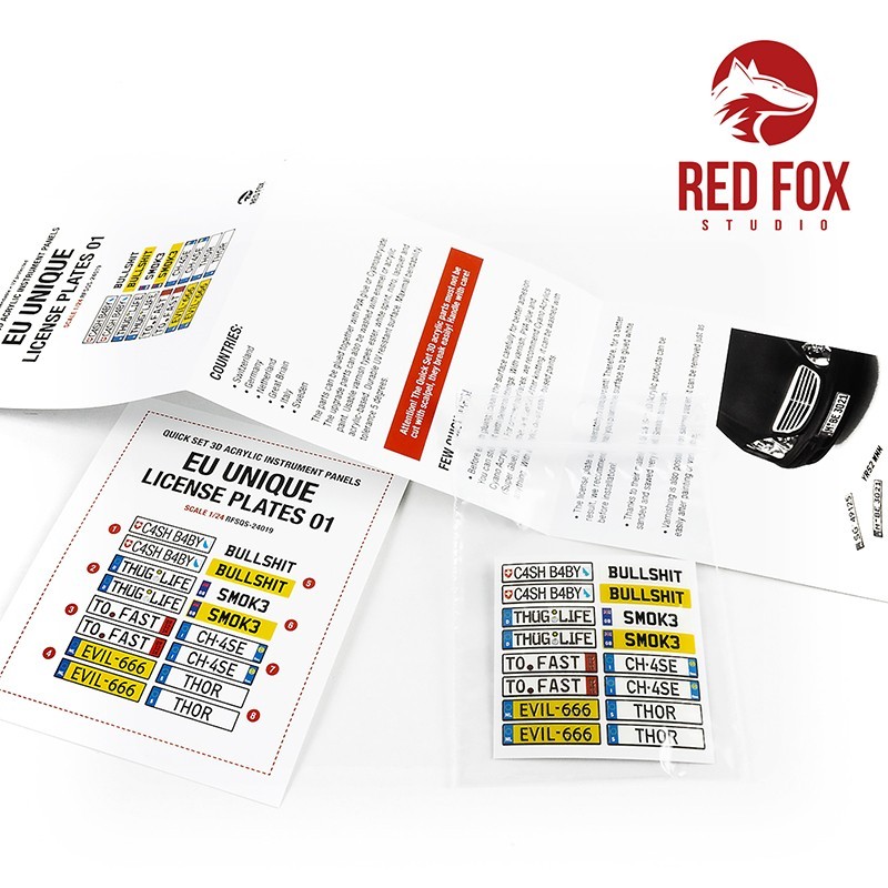 [�˾���ũ] CGRFSQS-24019 [Red Fox] CGRFSQS-24019 1/24 Unique License plates vol.01 (EU form) 2