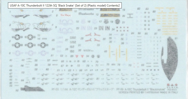 [�˾���ũ] BPPF-59 [PLATZ] BPPF-59 1/144 A-10C Thunderbolt II 122th FW Blacksnake (2kits) 2