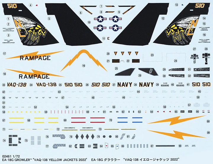 [�˾���ũ] BH02461 [Hasegawa] BH02461 1/72 EA-18G Growler VAQ-138 Yellow Jacket 2022 2