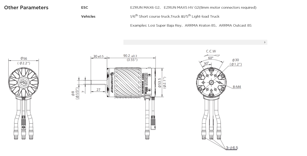 [�˾���ũ] 30105100 30402350 [HOBBYWING] [����,���ӱ� ������Ʈ ]EzRun MAX6 G2 200A 3-8S Sensorless WP ESC EZRUN 5690SD G2-1250KV (1/6,1/7 ������ �� 1/8 ū���� ) 22