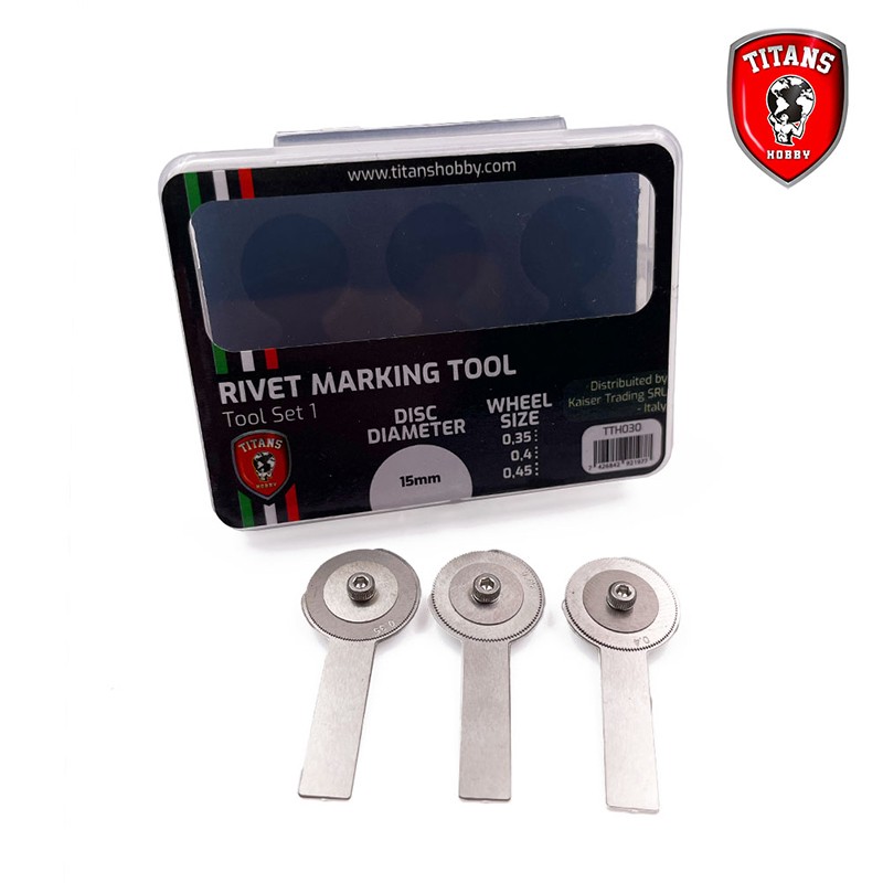 [�˾���ũ] CGTTH030 [Titan Merchandise] CGTTH030 Rivet Maker Tool Set 1, 3 wheels diam 15mm x mm. 0.35-0.4-0.45 3