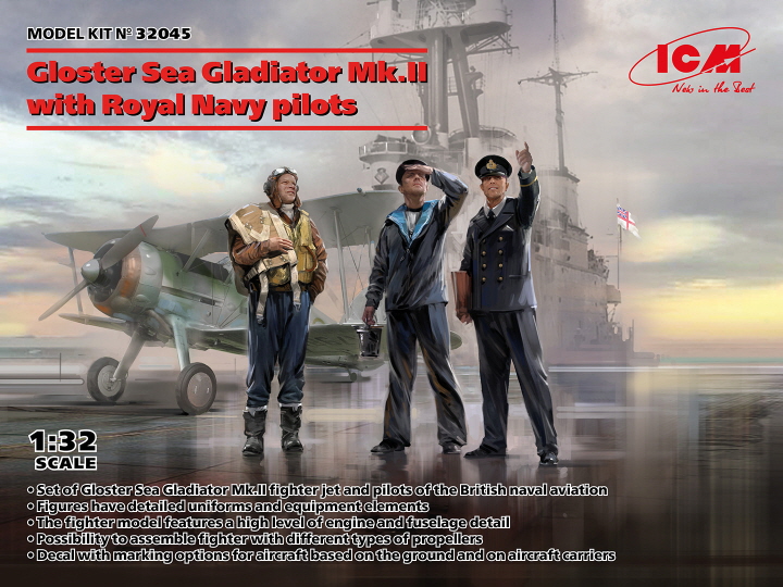 [�˾���ũ] BICM32045 [ICM] BICM32045 1/32 Gloster Sea Gladiator Mk.II with Royal Navy pilots 1