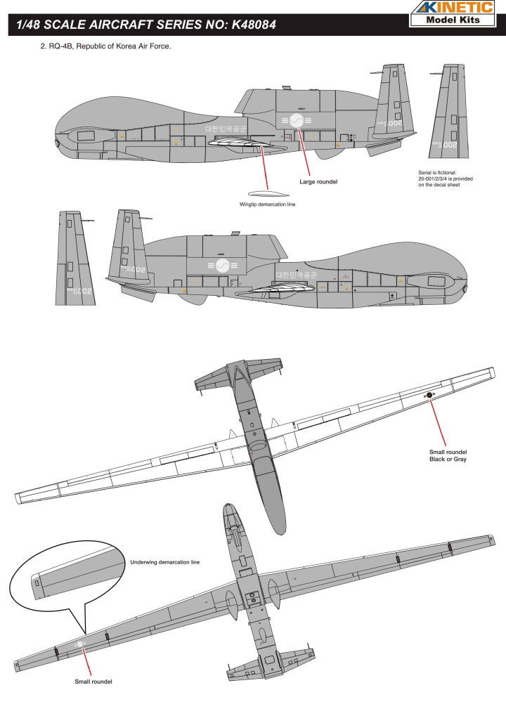 [�˾���ũ] CNK48084 [Kinetic] CNK48084 1/48 RQ-4B Global Hawk-�ѱ� ���� ��ŷ ���� 3