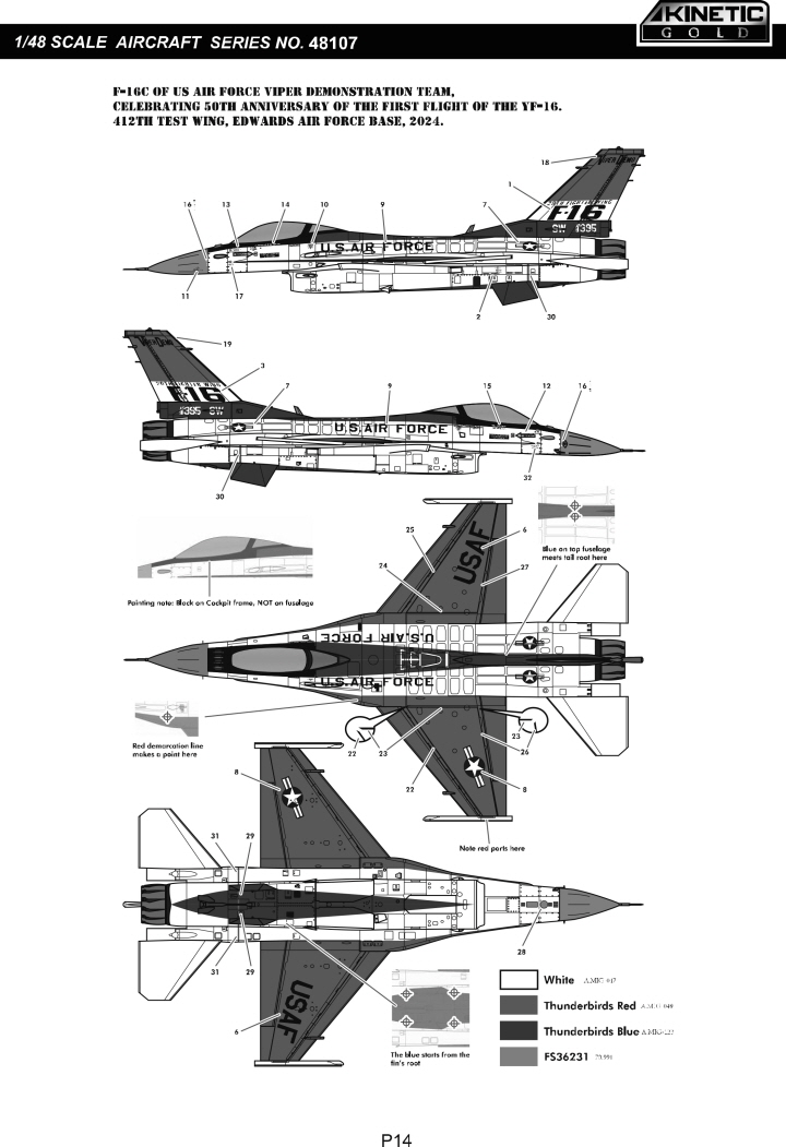[�˾���ũ] CNK48107 [Kinetic] CNK48107 1/48 F-16C Viper Demo Team 2024 2