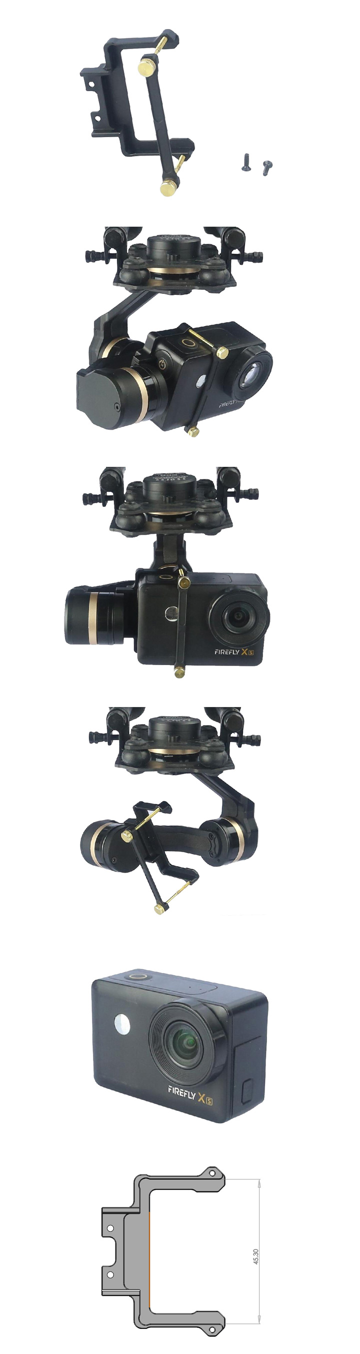 [�˾���ũ] TL3T12-05 [TAROT] 3X Gimbal Camera Mount Gender for FIREFLY XS 1