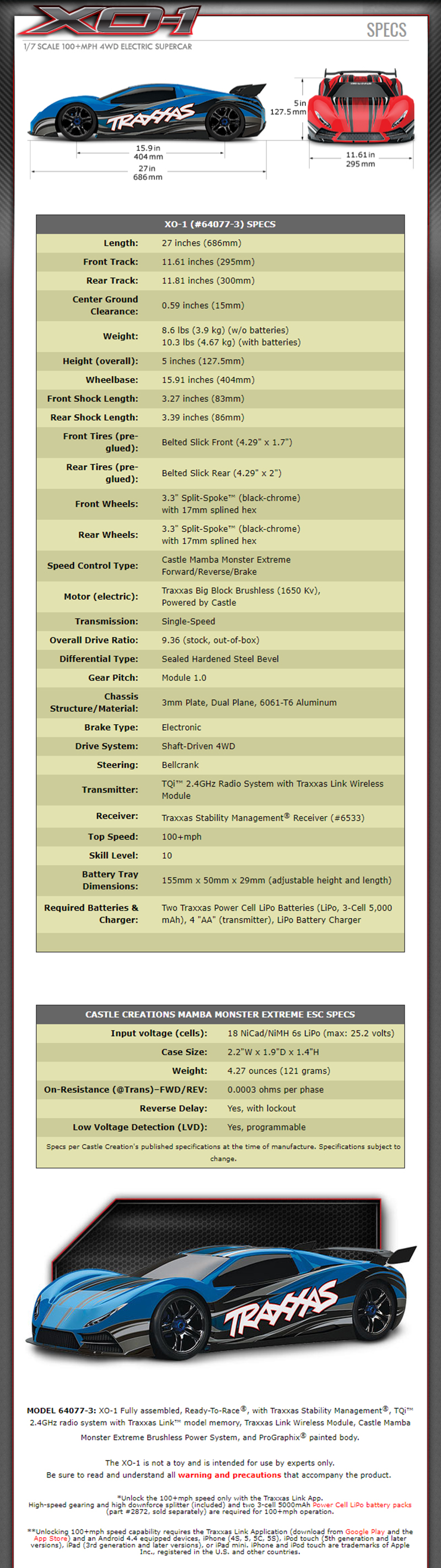 [�˾���ũ] CB64077-3 Orange [Traxxas] CB64077-3 Orange 1/7 XO-1, scale 1/7 AWD Super car w/2.4GHz R7(�������͸� ����) 2