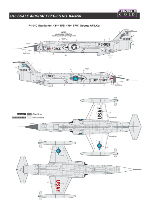 [�˾���ũ] CNK48096 [Kinetic] CNK48096 1/48 F-104A/C USAF Starfighter 3