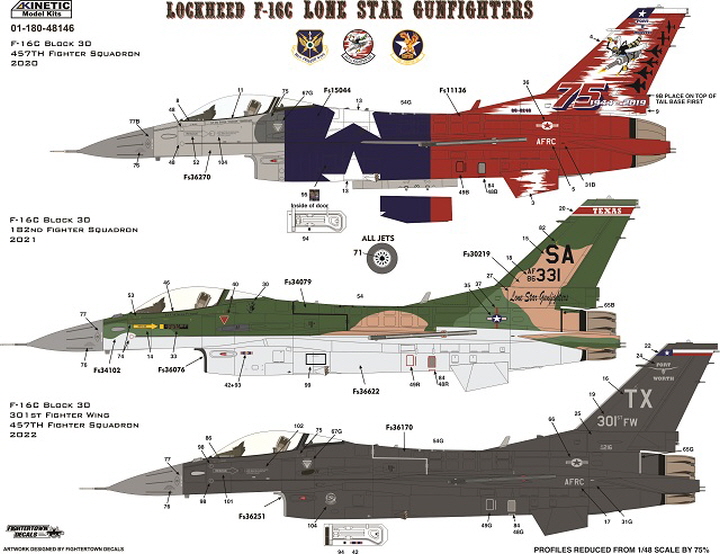 [�˾���ũ] CNK48146 [Kinetic] CNK48146 1/48 F-16C Texas ANG 3