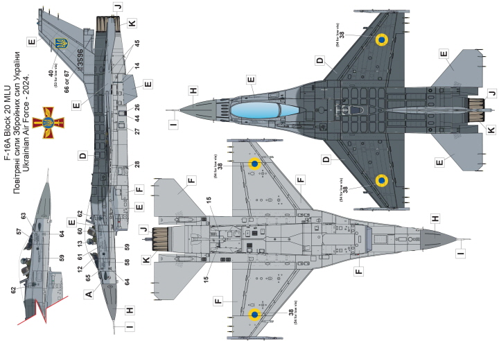 [�˾���ũ] CNK48157 [Kinetic] CNK48157 1/48 F-16A MLU Ukrainian Air Force Viper w/PIDS 2